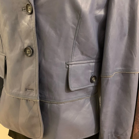 Malo Leather Jacket Italy 42 size 2 lilac - Picture 3 of 4